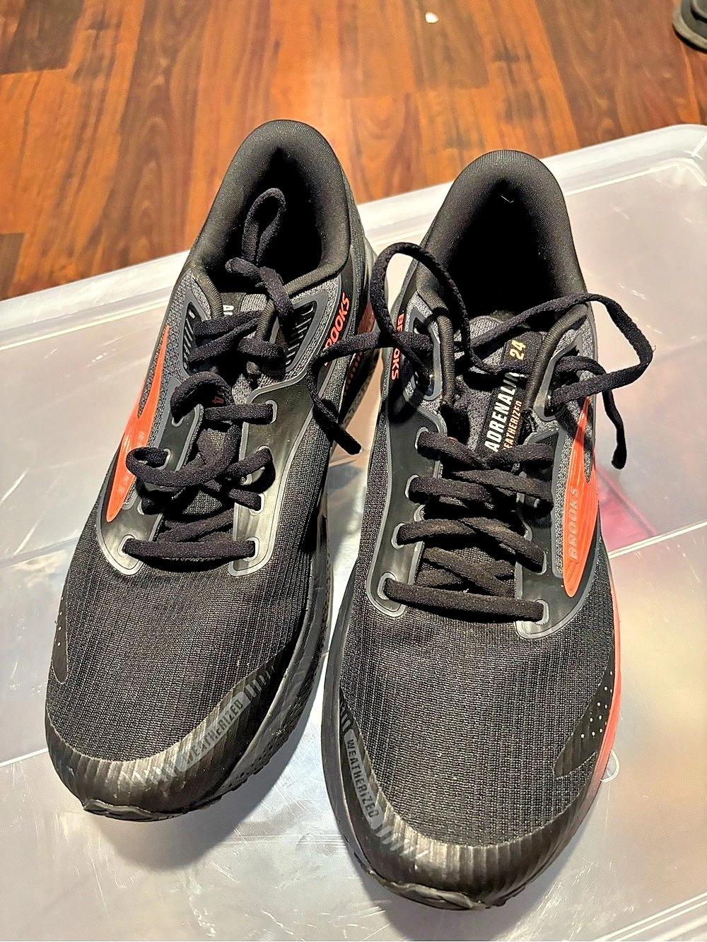 Brooks Adrenaline GTS 24 Black & Orange Athletic Shoes